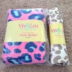 Viv & Lou Throw Blanket and Beach Towel - Brand New!!!
